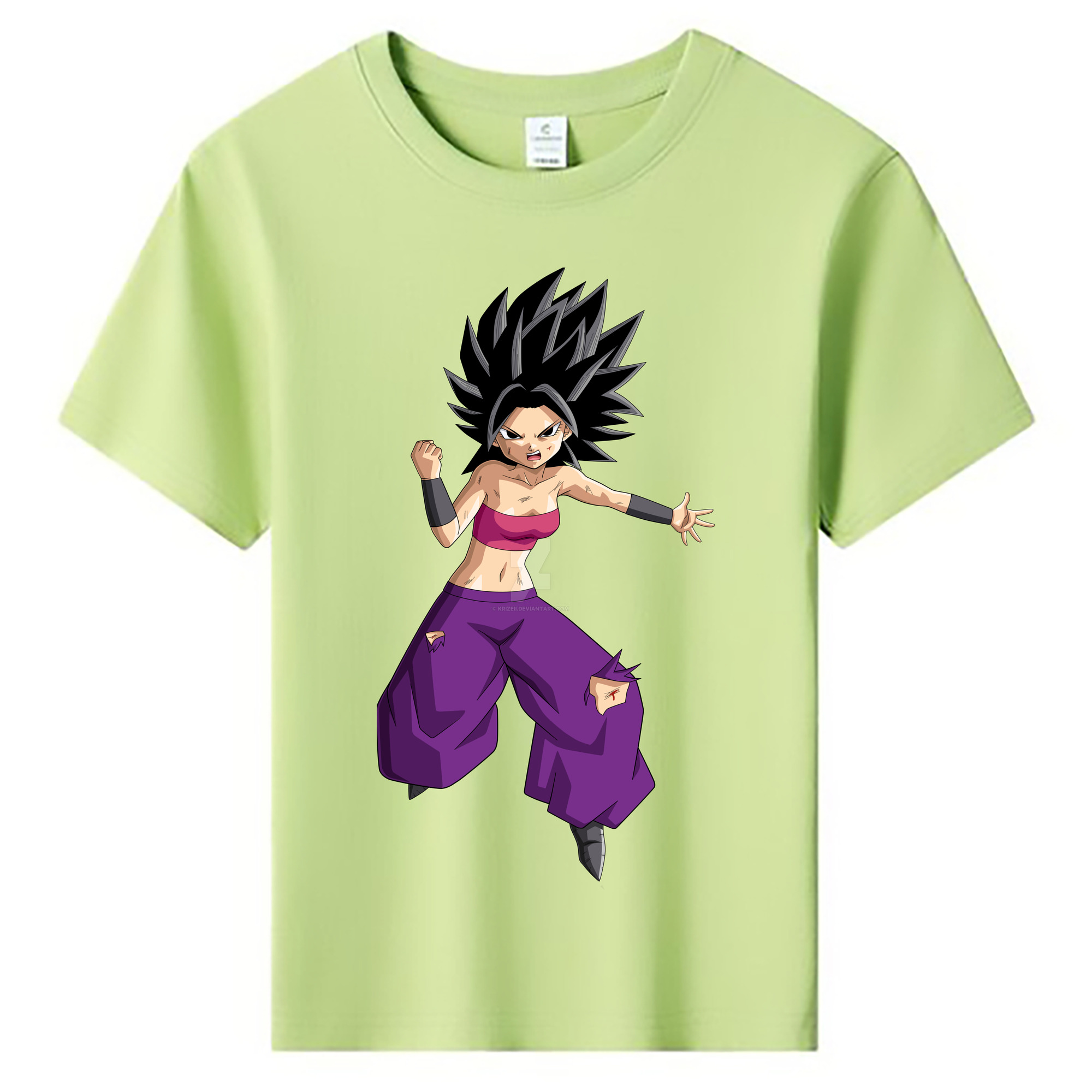 （画像用） ドラゴンボール カリフラ DRAGON BALL Caulifla 綿100％キッズTシャツ（フロントプリント）